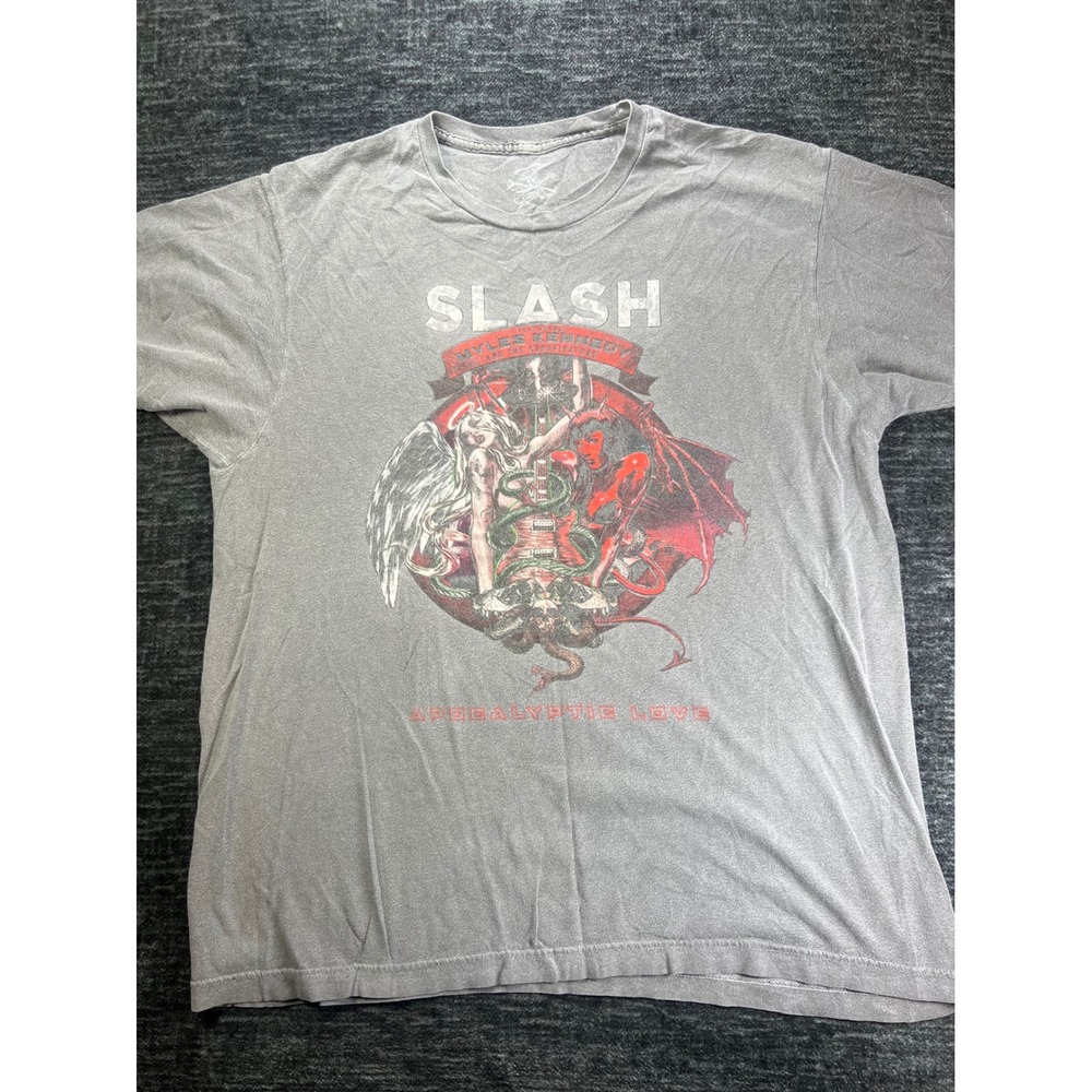 Slash Apocalyptic Love Graphic T-Shirt Mens O/S Grey Myles Kennedy Rock Band Tee